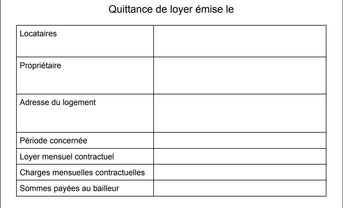 Modèle de quittance de loyer gratuit (word + pdf )