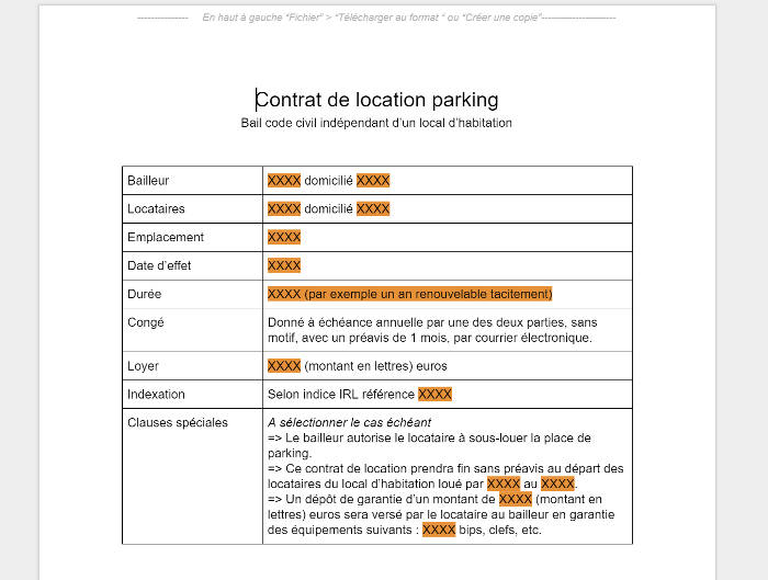 Louer sa place de parking