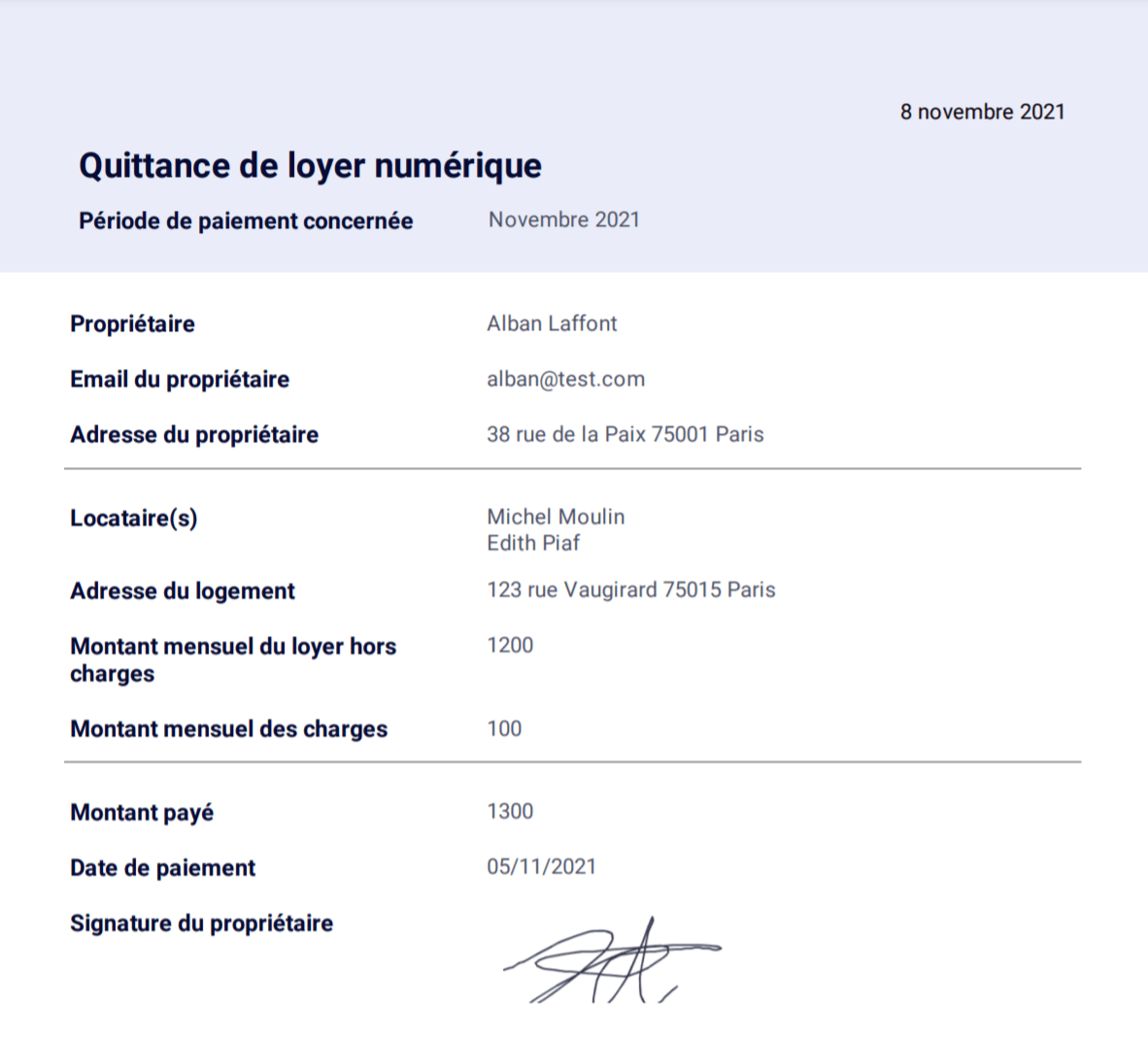 La quittance de loyer